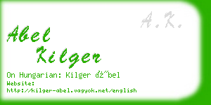 abel kilger business card